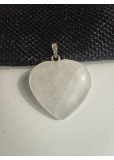 Медальон сърце Планински кристал размер L за пречистване и късмет